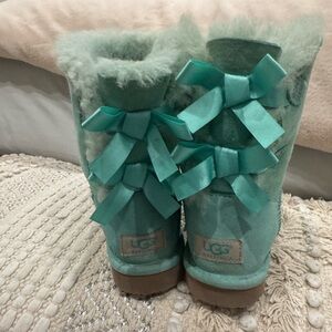 Rare Hard to Find Mint Green Bailey Bow II UGG boots